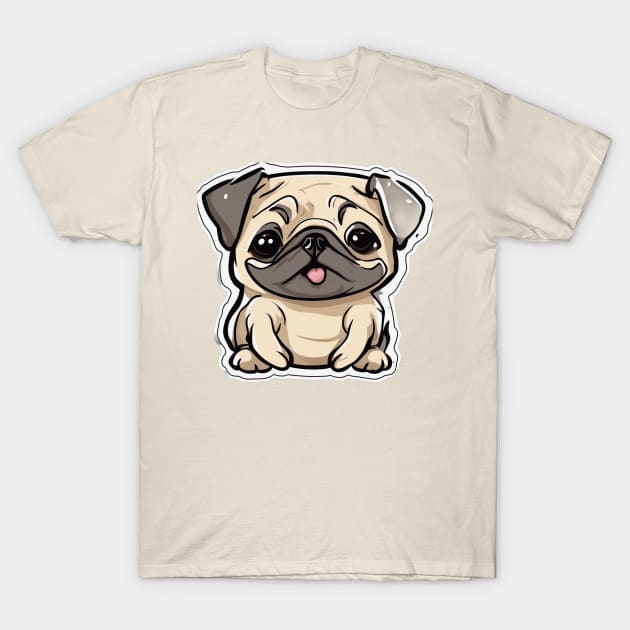 Cute pug puppy T-Shirt by LordNelson-Store